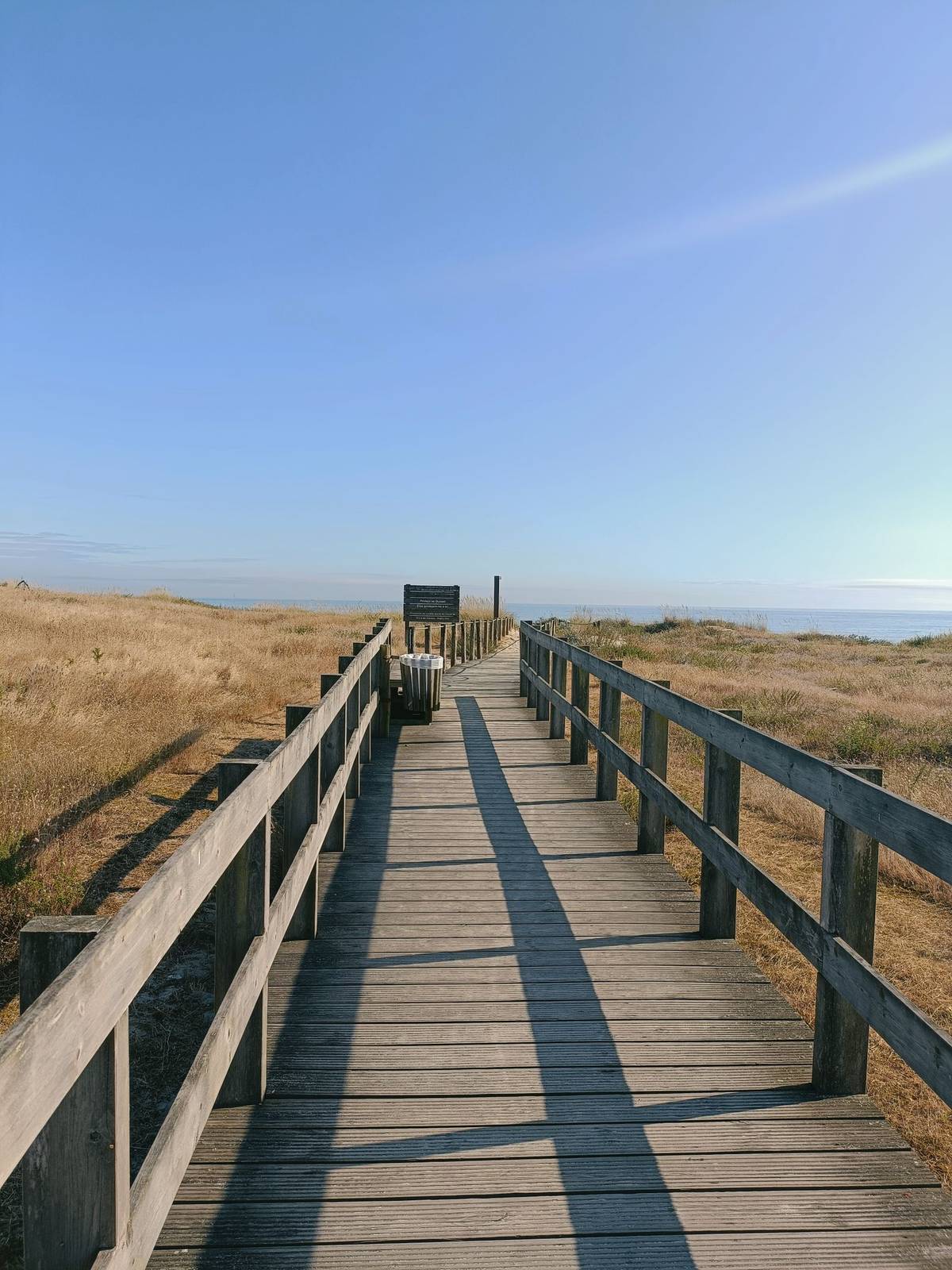 Boardwalk along the Atlantic beach on the Coastal Camino Português